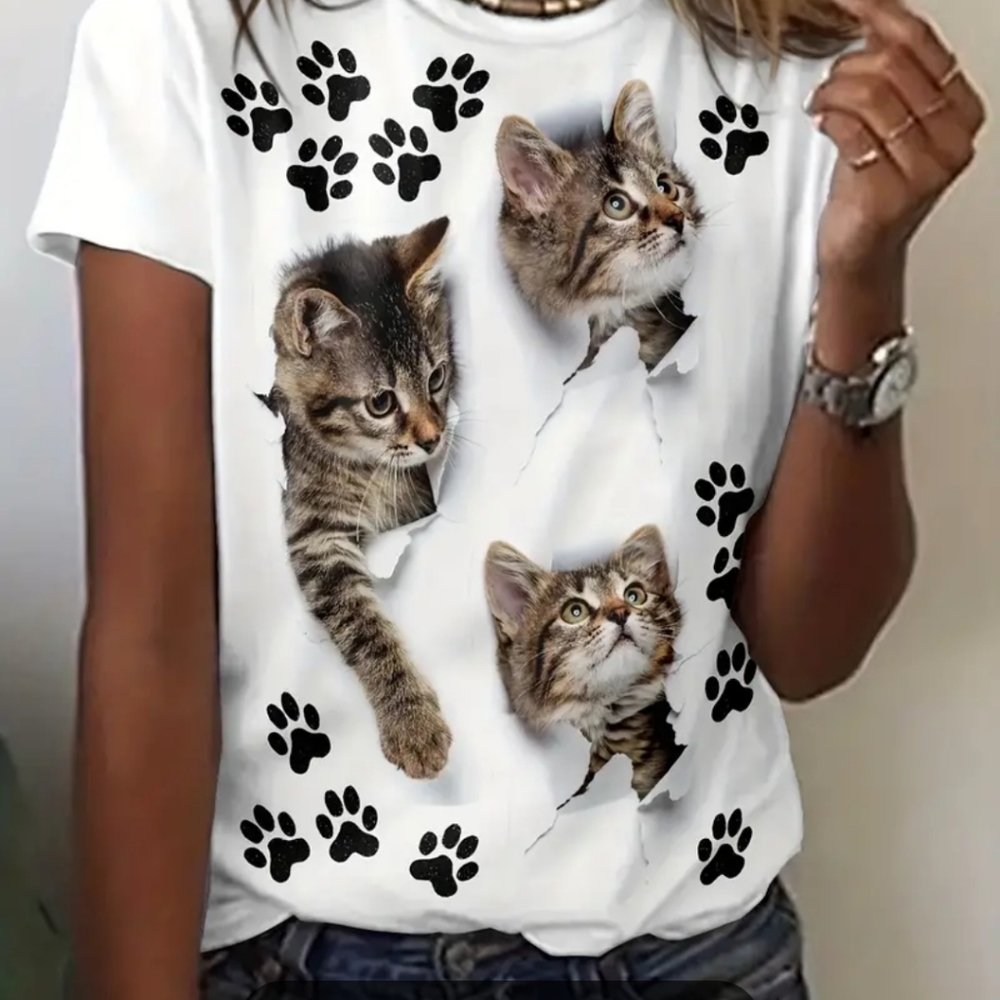 Cuddly kitten t-shirt style blouse XL